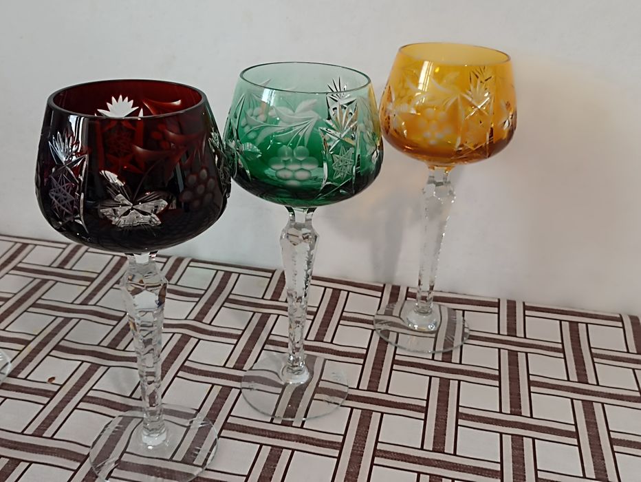 Set pahare bohemia cu sticla