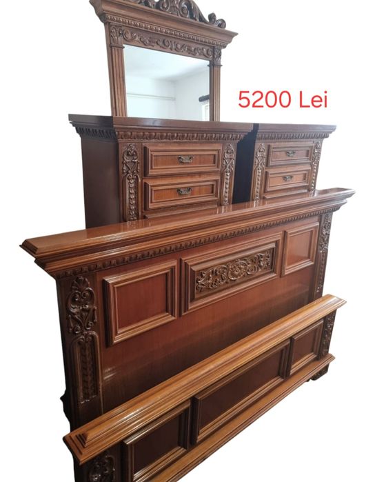 Dormitor din lemn masiv sculptat