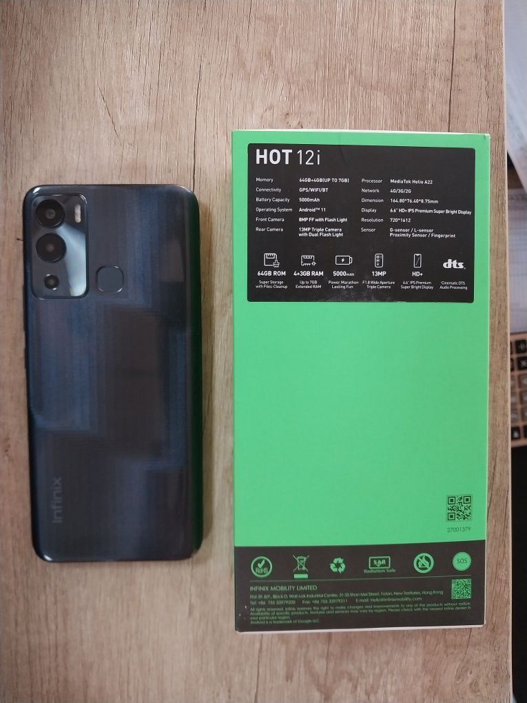 Infinix hot 12i karobka dokment bor