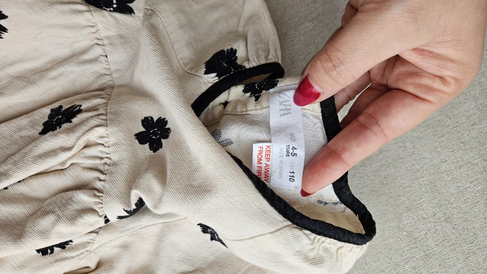 Детска рокля Zara Kids 110 см, 4-5 г.
