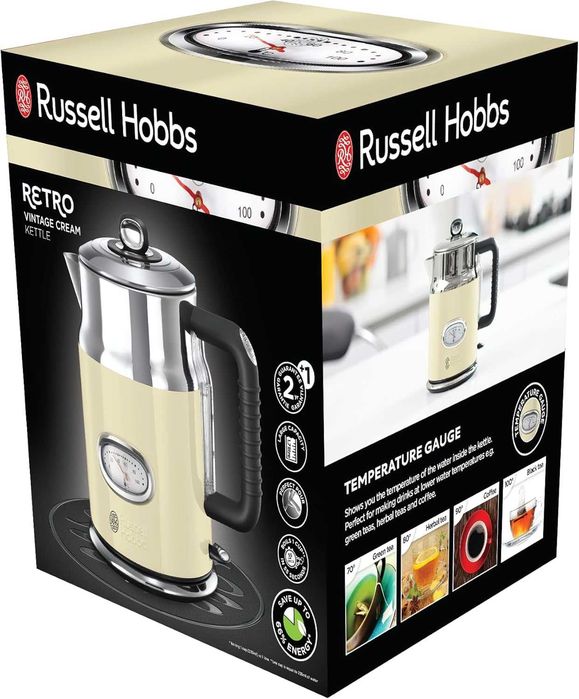 Електрическа кана Russell Hobbs Retro полирана неръждаем стомана 2400W