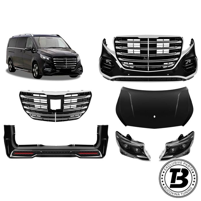 Pachet Exterior compatibil cu Mercedes V Class W447 conversie la V Class W447 Facelift