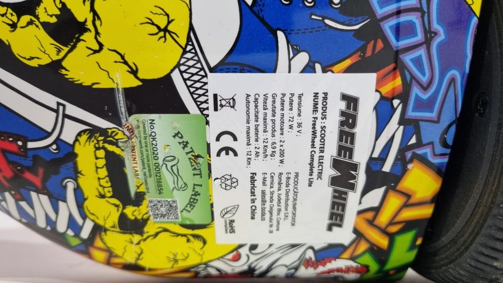 Hoverboard Freewheel Complete Lite Graffiti, roti 6,5 inchi