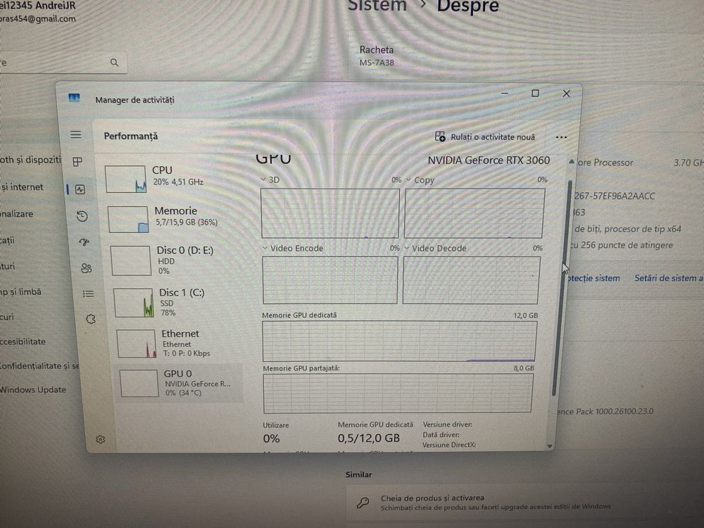 PC 3060 12GB ryzen 5 5600 X