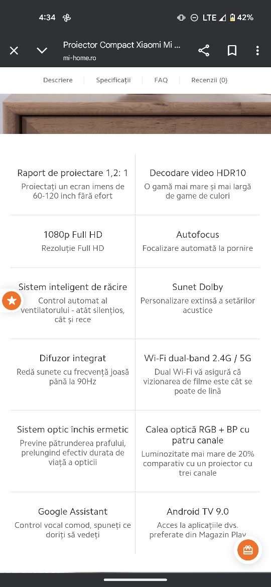 Vând Proiector Xiaomi MI Smart Compact Projector (MI Proj 5)
