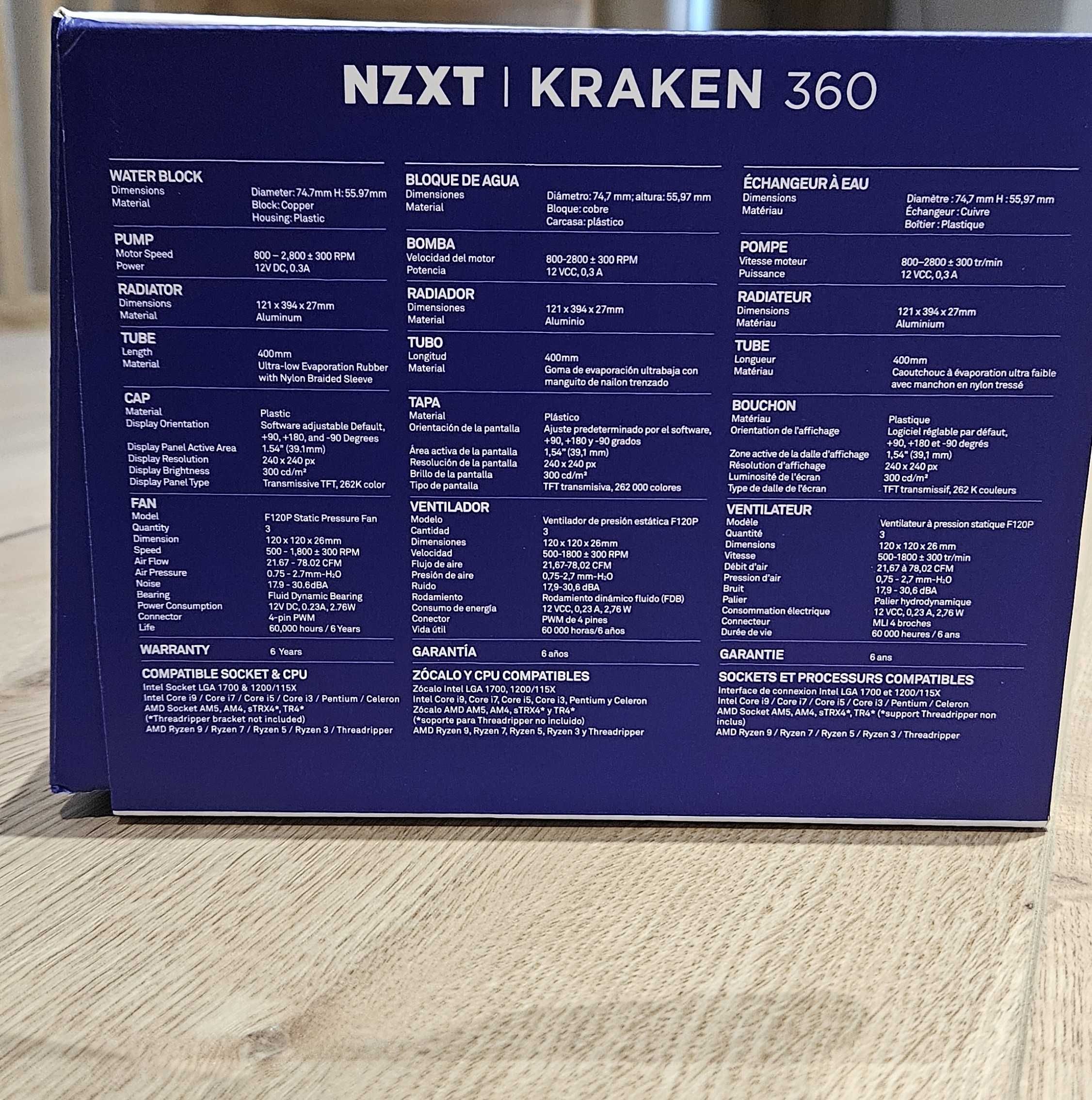 Охладител за процесор NZXT Kraken 360 Black, LCD Display