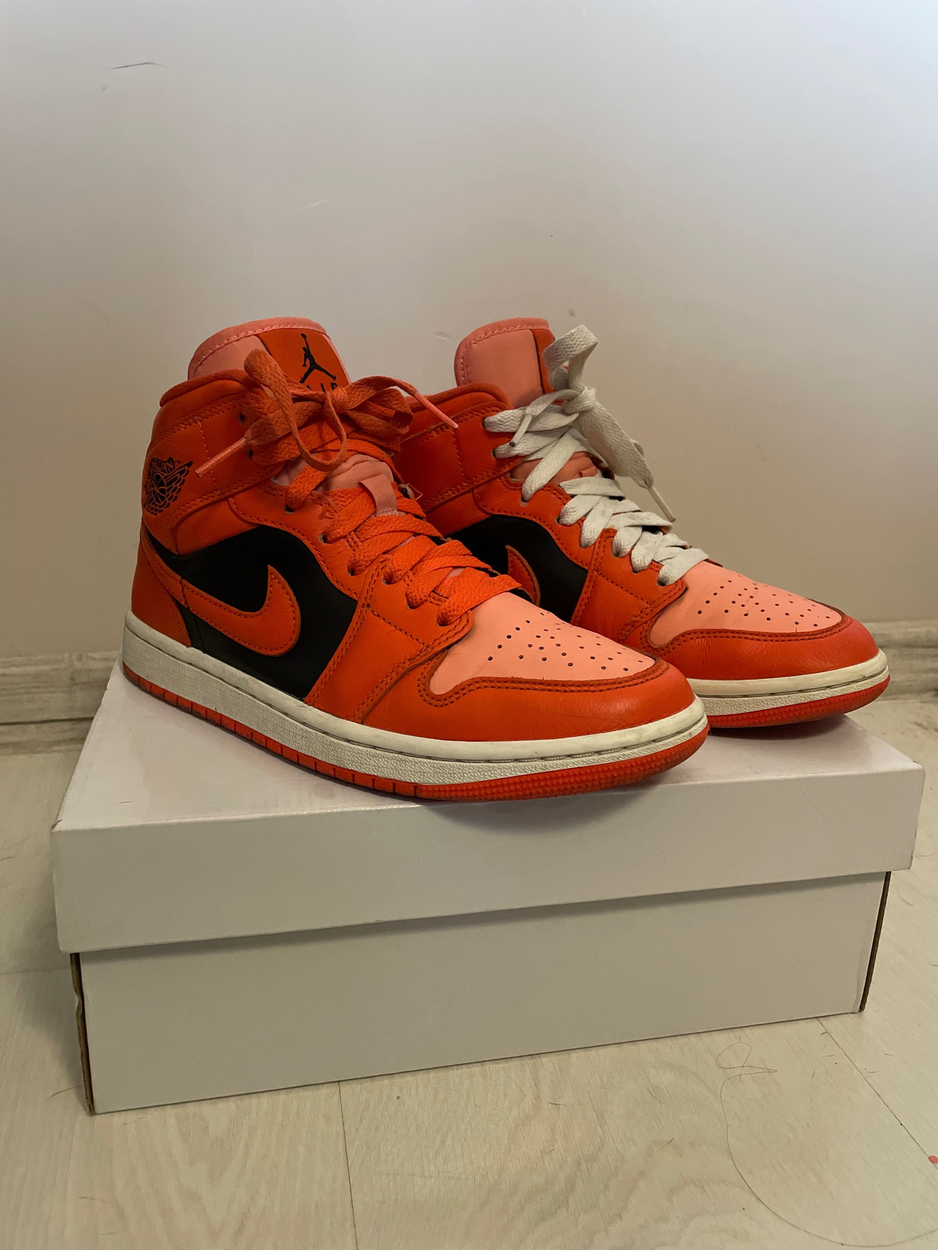 Jordan 1 Mid SE Rush Orange Crimson Bliss (W)