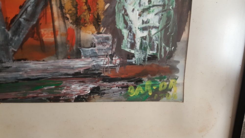 Масивна пластика на бял орел и Стар авторски акварел