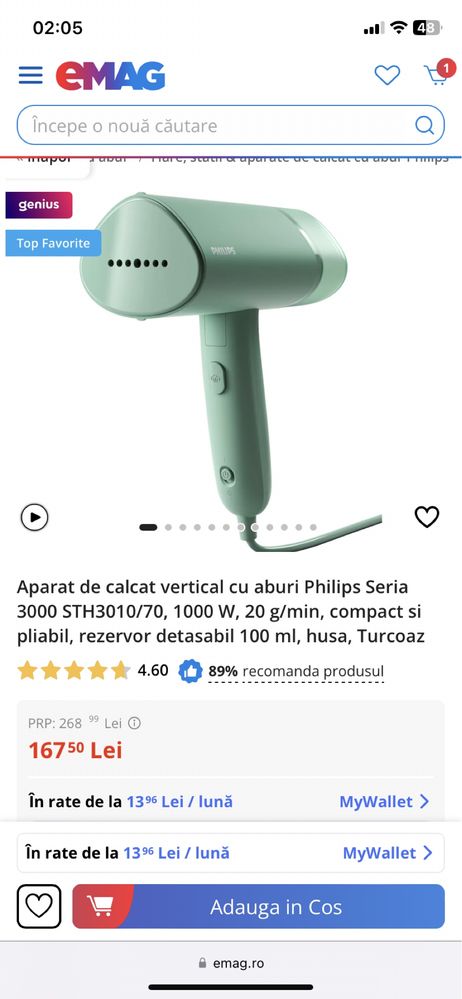 Fier de calcat vertical Philips STH3010 / STH7050/30