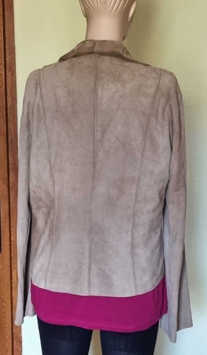 Blazer/jacheta Marc Cain, piele intoarsa 100%, marimea 5 (42/L).