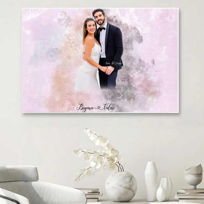 Сватбен дигитален акварелен портрет