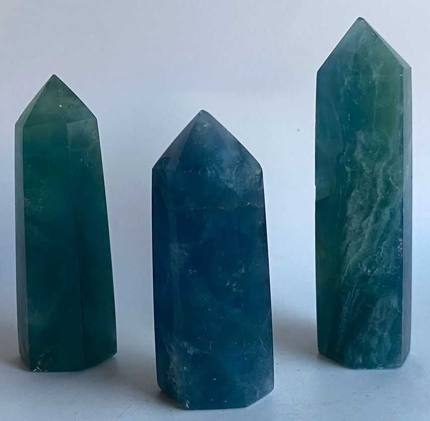 Cristale/Minerale-Fluorit Albastru-set obeliscuri piatra semipretioasa