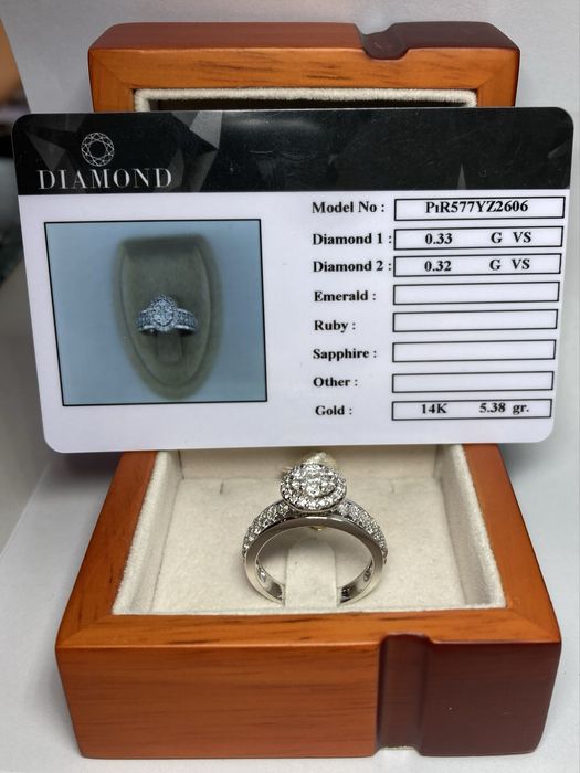 Inel aur alb cu diamante 0.65ct