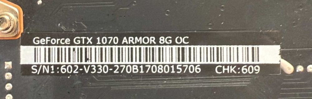 ТОП състояние Видео карта MSI GeForce GTX 1070 ARMOR 8G OC GDDR5