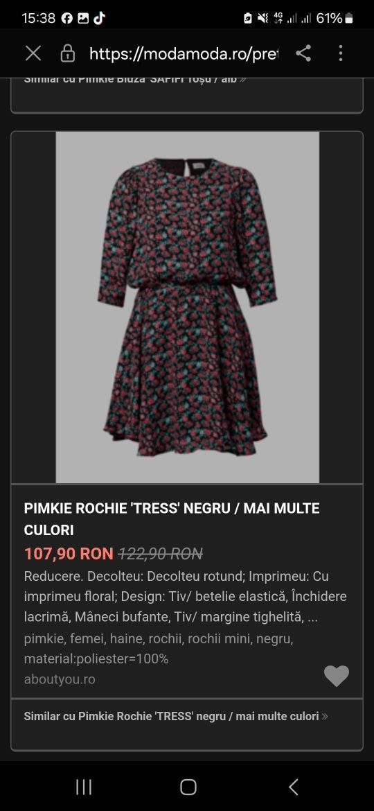 Rochiță mini înflorată din Pimkie