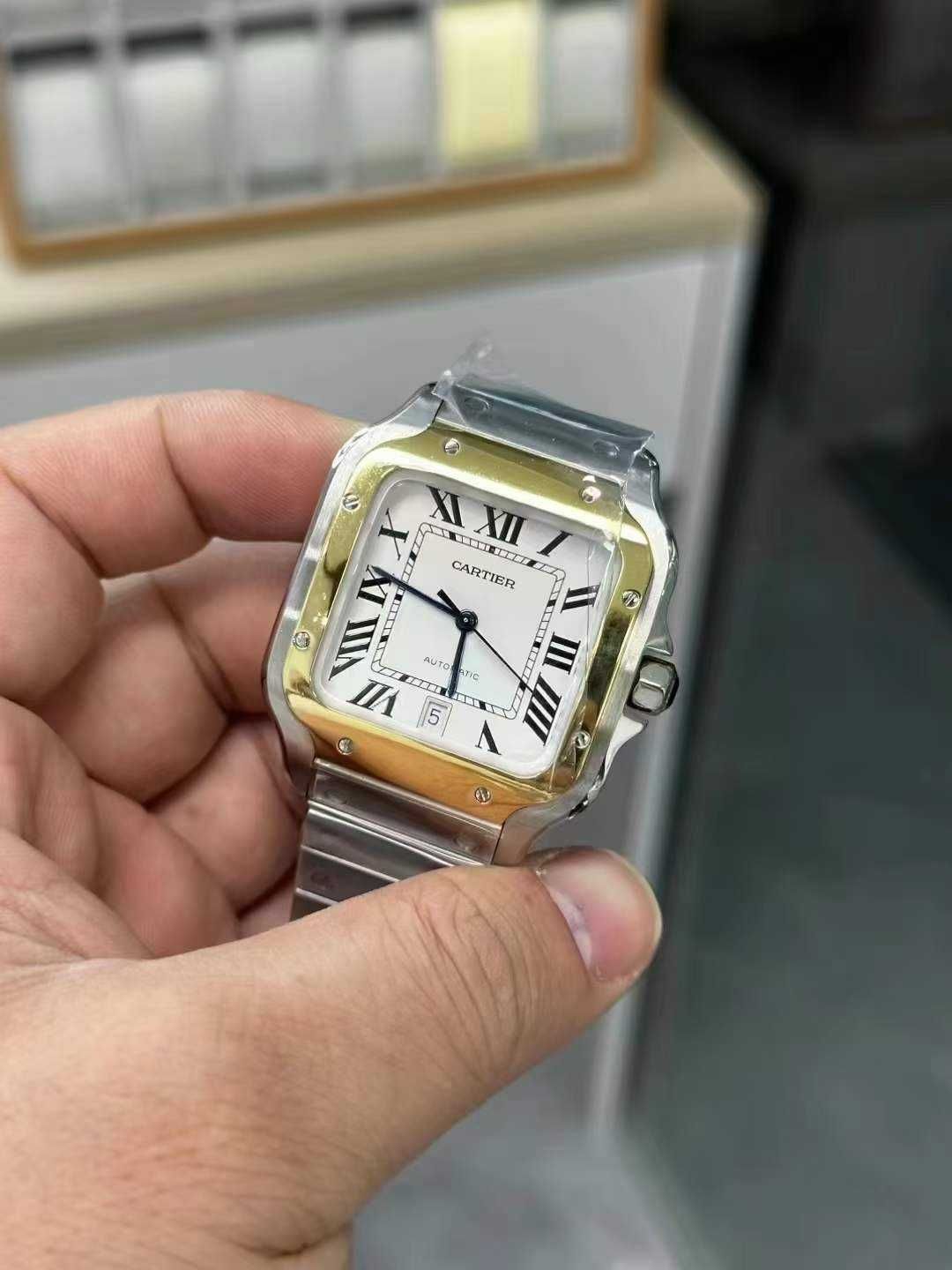 Cartier Santos 100 Silver Gold