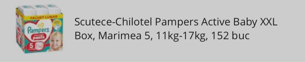 Pampers active baby xxl box Marimea 5