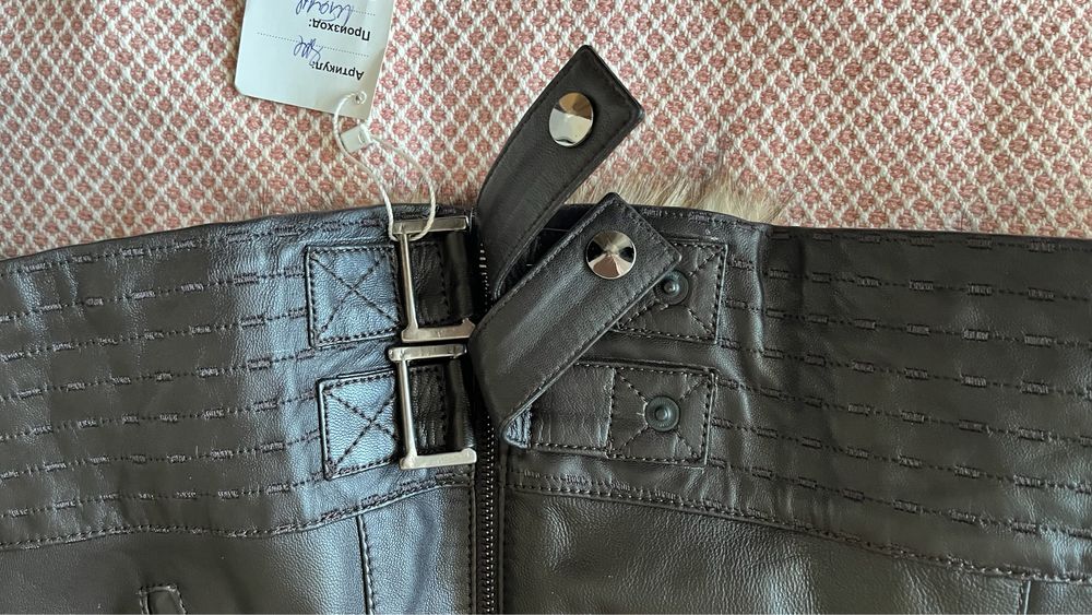 Дамско яке с естествена кожа и косъм ново