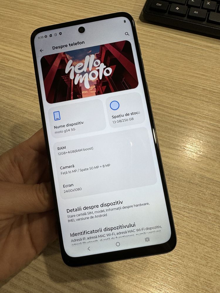 Motorola G54, 256GB, 12GB RAM, 5G, Midnight Blue, Impecabil/CA NOU!!!