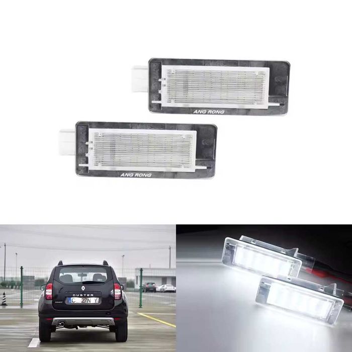 Lampi Numar LED Portbagaj Dacia Renault Duster Logan Lodgy, ALB RECE