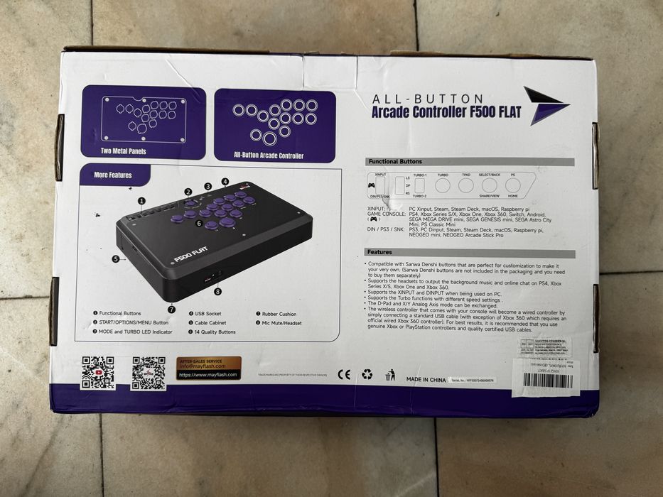 Mayflash, All-Button Arcade Controller F500, Flat, Nou