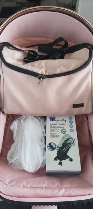 Бебешка количка Moni 2 в 1 - момиче, розова