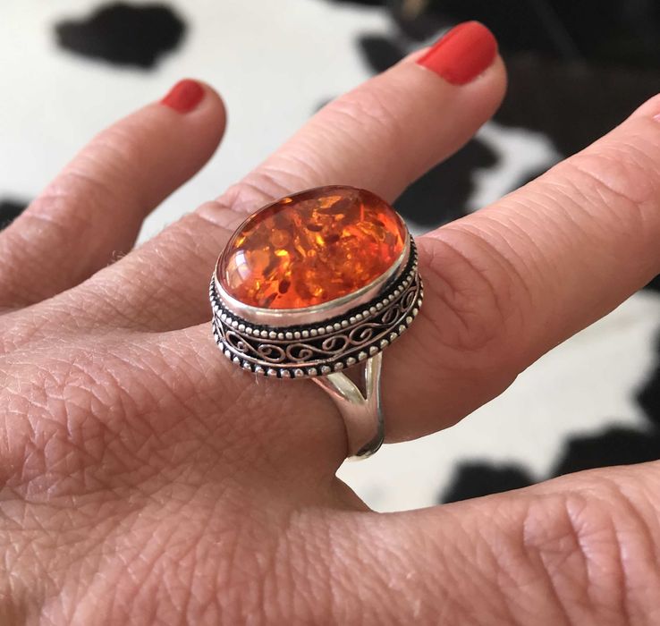 Inel Argint 925 cu Piatra Semipretioasa Chihlimbar