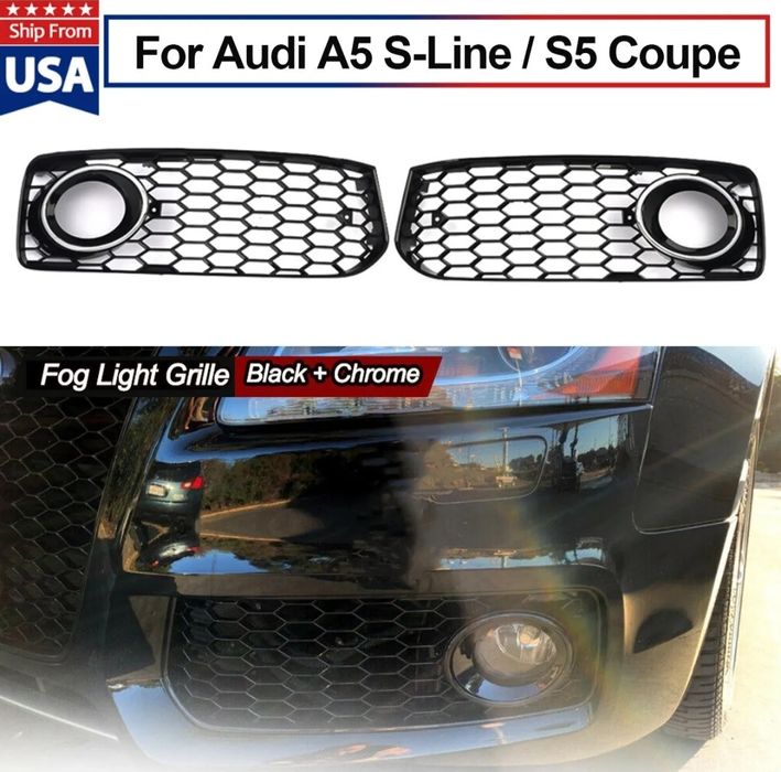 За Audi A5 S-Line / S5 B8 Coupe 2008-12 Chrome RS5 Style Долна решетка