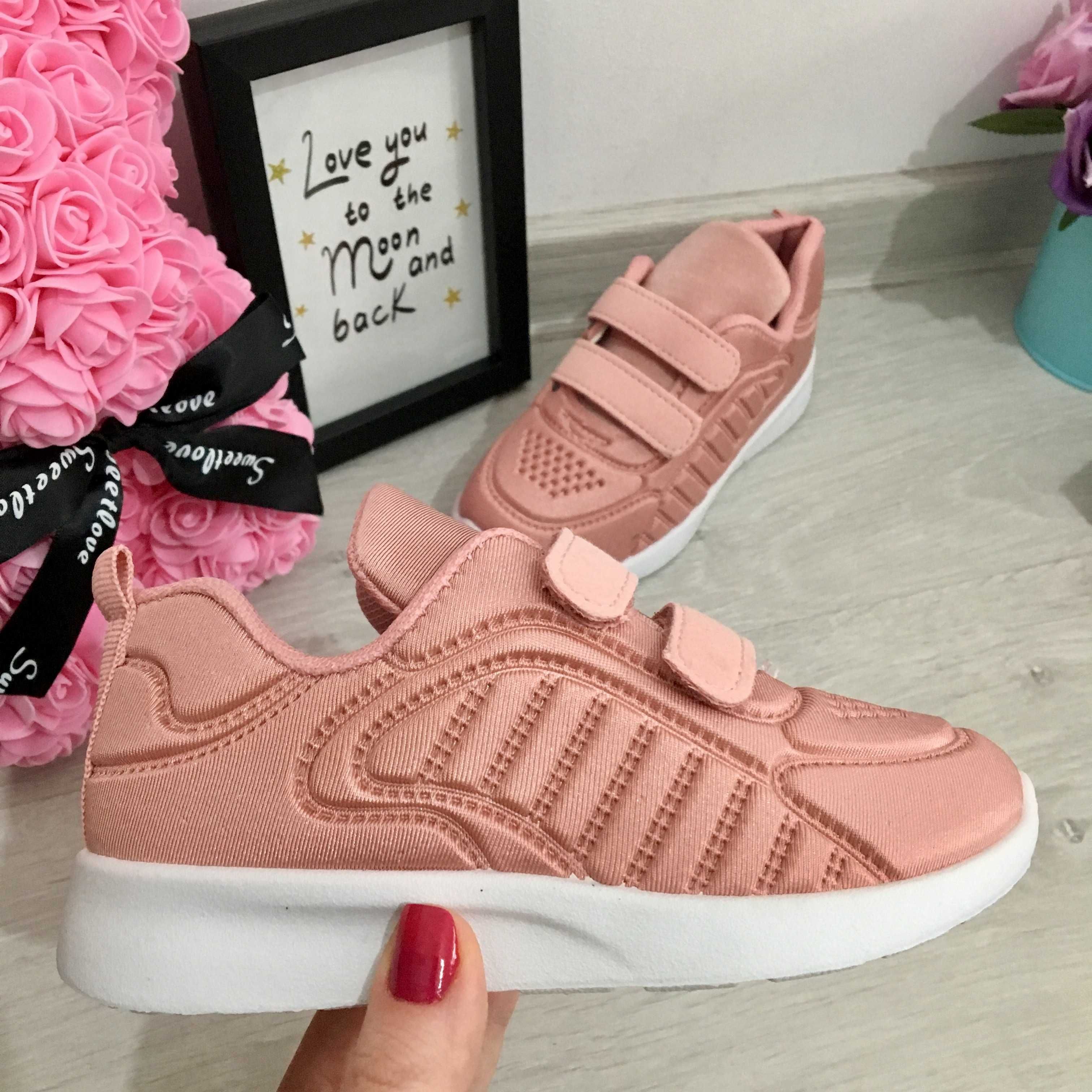 NOU Adidasi roz somon f usori cu scai / pantofi pt fete 29 30 31 33