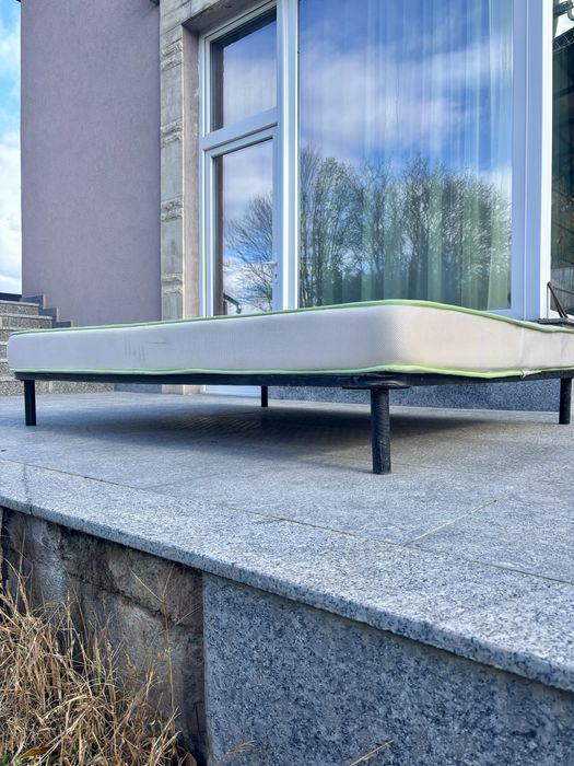 Pat metalic cu lamele + saltea Aloe Vera 160x200 cm