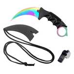 Cutit tip karambit Fade Counter, cu teaca si snur,fluier salvare cadou