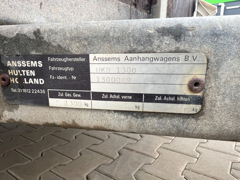 Remorca Anssems 1300 kg 2,60 x 1,50 x 1,60 m prelata noua