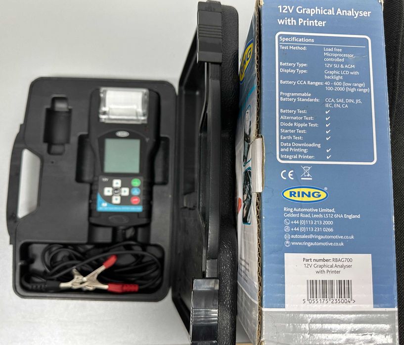 Tester - analizor baterii cu imprimanta RING RBAG700