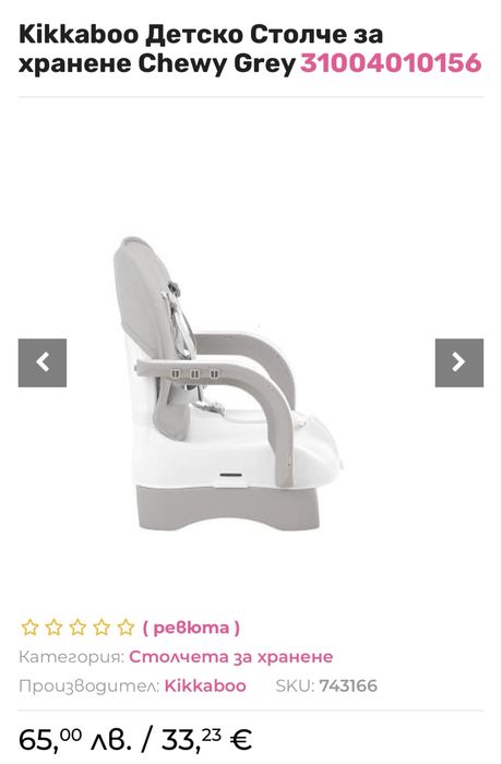 Столче за хранене kikka boo