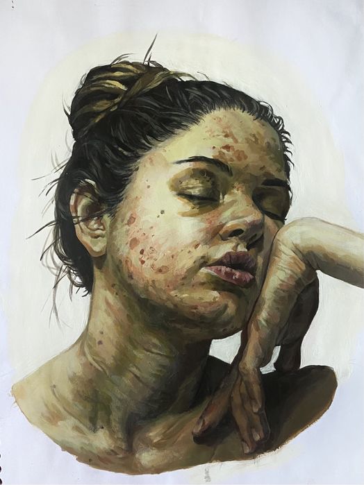 Портрет акрилом на холсте по фото