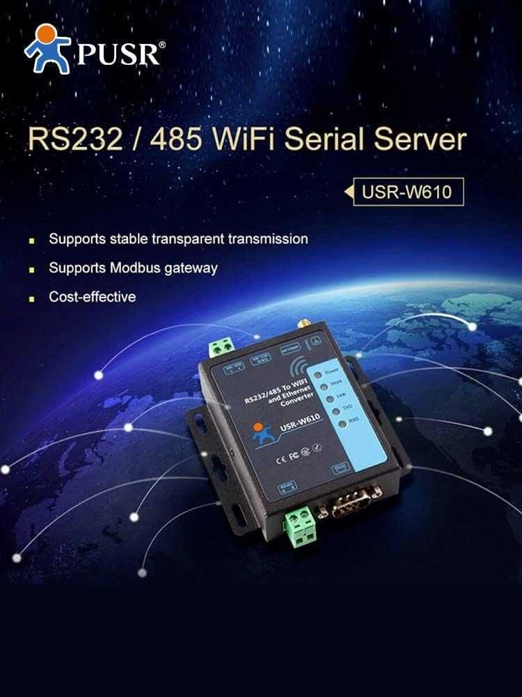 PUSR RS485/RS232 Wifi сървър конвертор -рутер