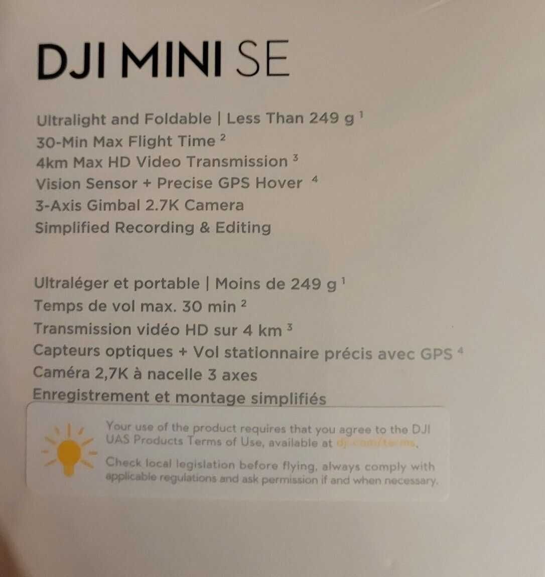 Квадрокоптер DJI Mini SE, из США, новый в полном комплекте