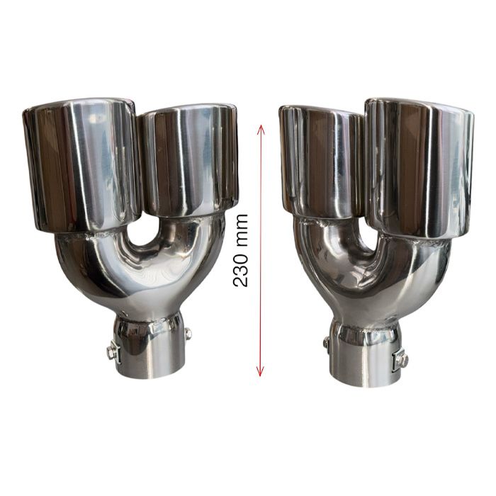 Накрайници за ауспух –2 бр., 230мм, ø58мм/ двоен накрайник, двойни