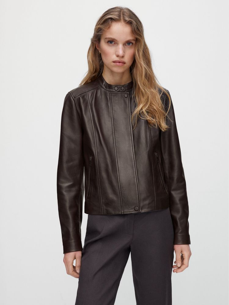 Кожанка из наппы Massimo Dutti, размер L-XL
