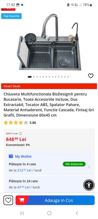 Chiuvetă multifuncțională bucătărie