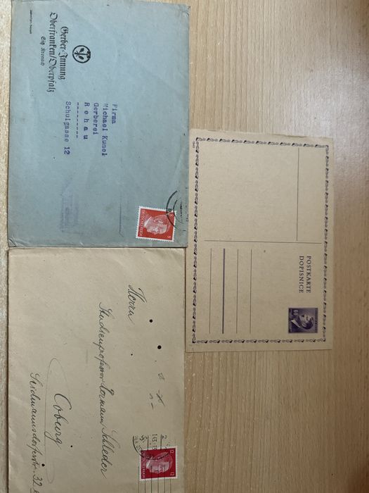 Carte postala, scrisori cu timbru Hitler