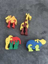 Set puzzle lemn 4 animale