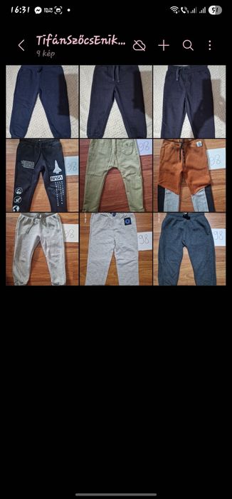 Pantalonii băieți 98