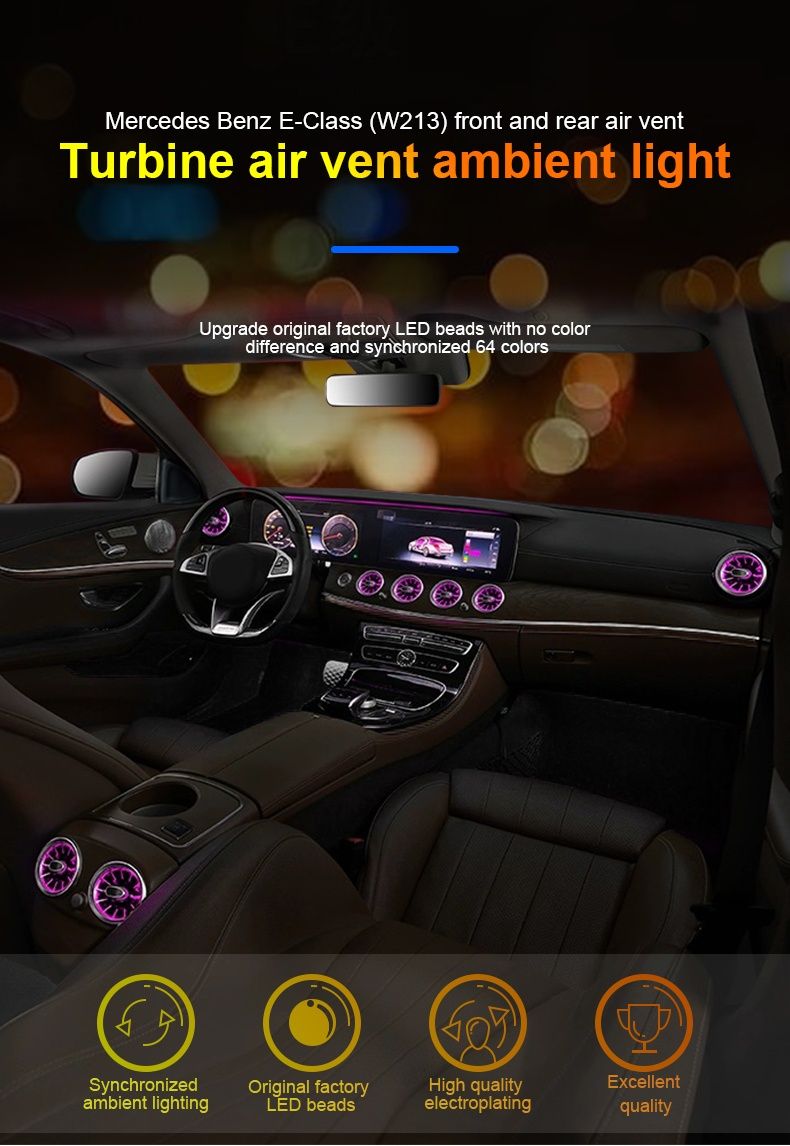 Set grile guri ventilatie cu LED Mercedes-Benz Clasa C W205 C205 GLC