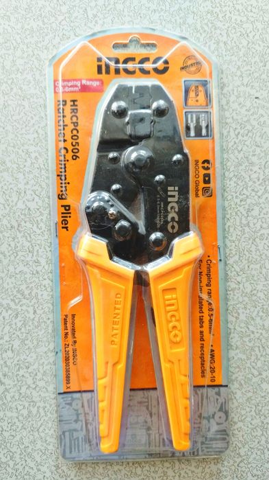 клещи обжимные трещоточные Ingco