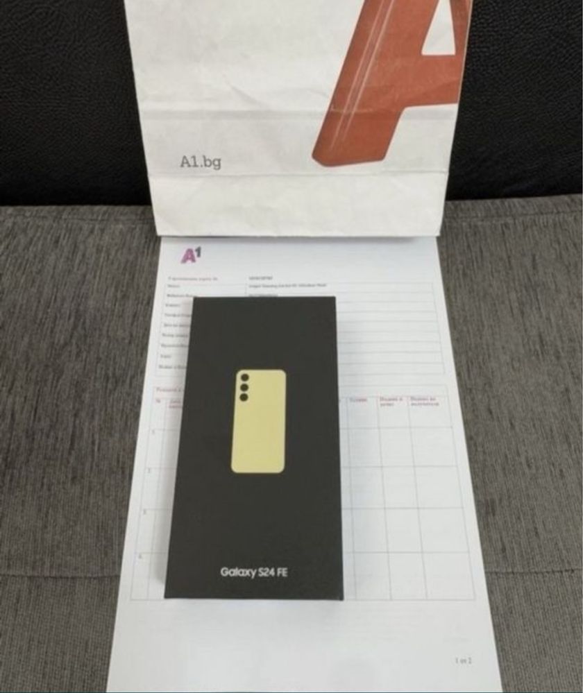 ЗАПЕЧАТАН 128GB Samsung S24 FE Гаранция A1 2027 г. Yellow