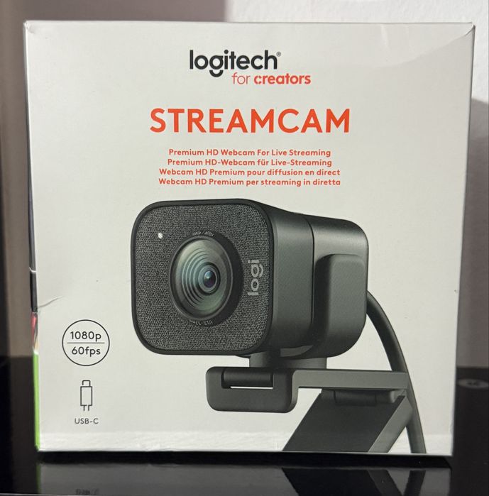 Logitech StreamCam – Nouă, Sigilată, 1080p 60fps, USB-C