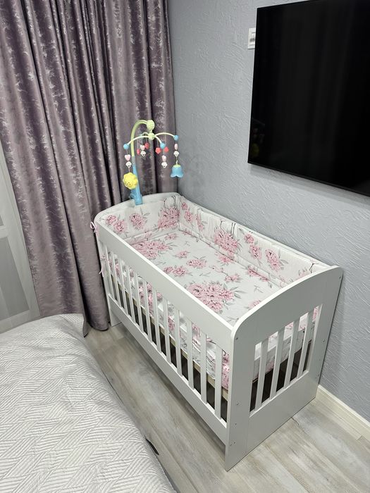 Patut din lemn pentru copii Nichiduta Sweet 120x60 + Saltea