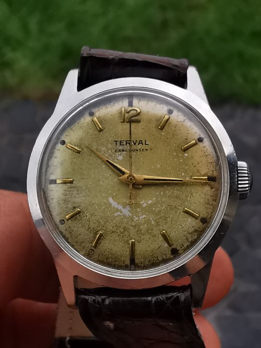 Ceas Terval - Întoarcere manuala Oțel 34 mm - Funcționează excelent!