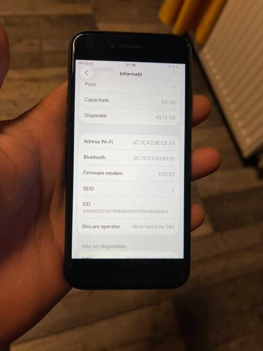 vand  iphone SE  2022  varianta 5 G